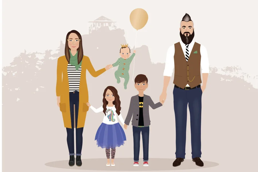 12 of the best modern family portrait art artists, including Henry James Paper Goods