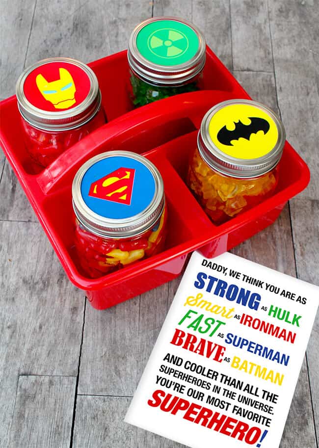Superhero Snack Jars with Printable Labels