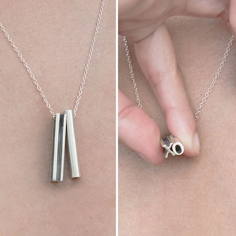 Two Letter Hidden Message Necklace - Beth Macri Designs