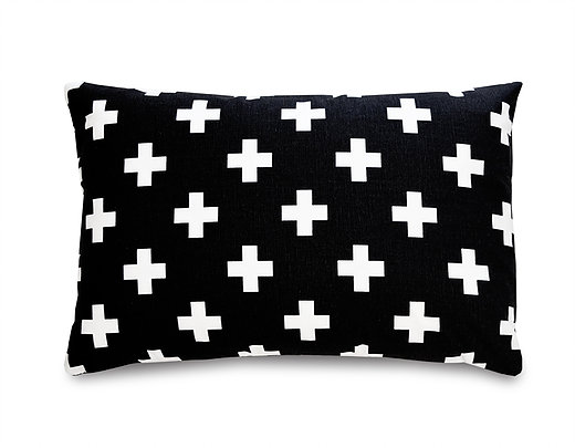 Black and white baby gifts: Black and white cross pillow | Olli and Lime 