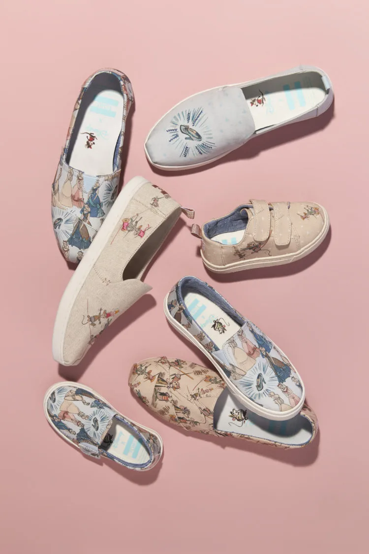 The new TOMS x Disney shoe collection launches in June.