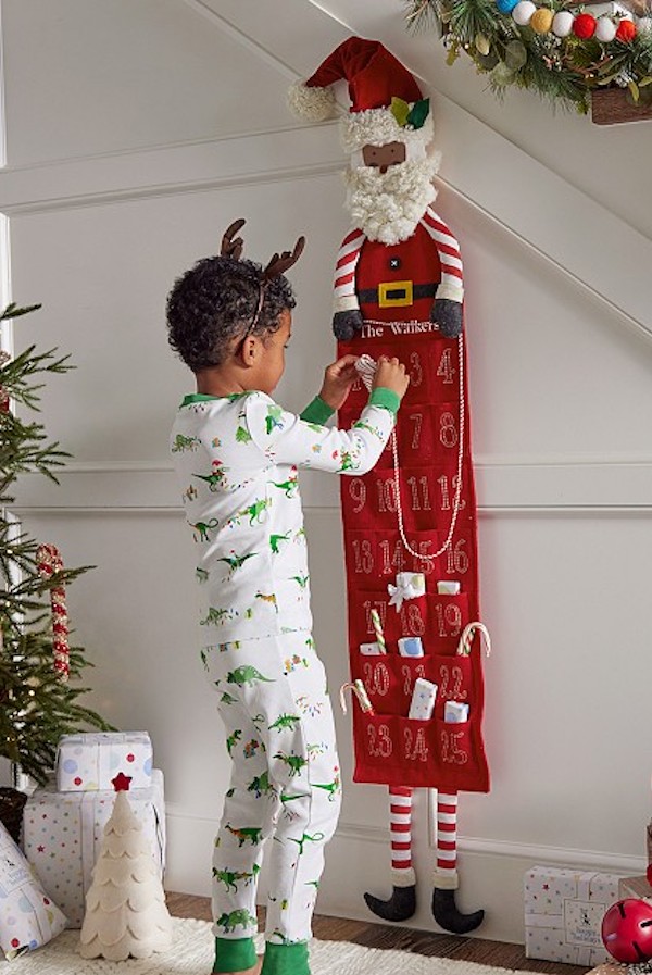 Love this Black Santa personalized Advent Calendar from Pottery Barn Kids