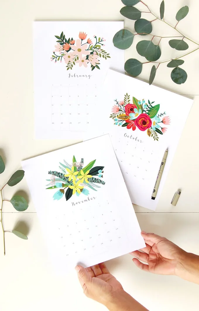 2019 printable calendar from Clementine Creative