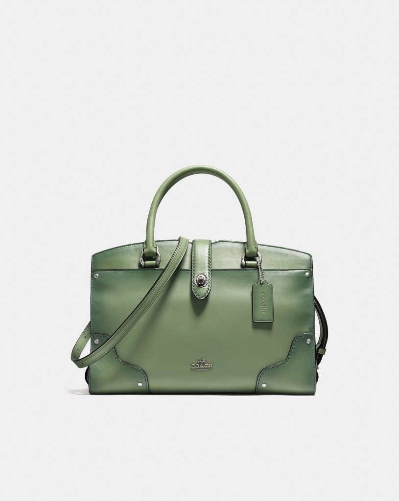 Coach Mercer Satchel in Clover: Color handbags for fall!