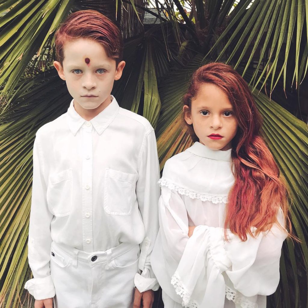 Cheryl and Jason Blossom Riverdale costumes for kids via Nicole Stetter /© bearmom on Instagram