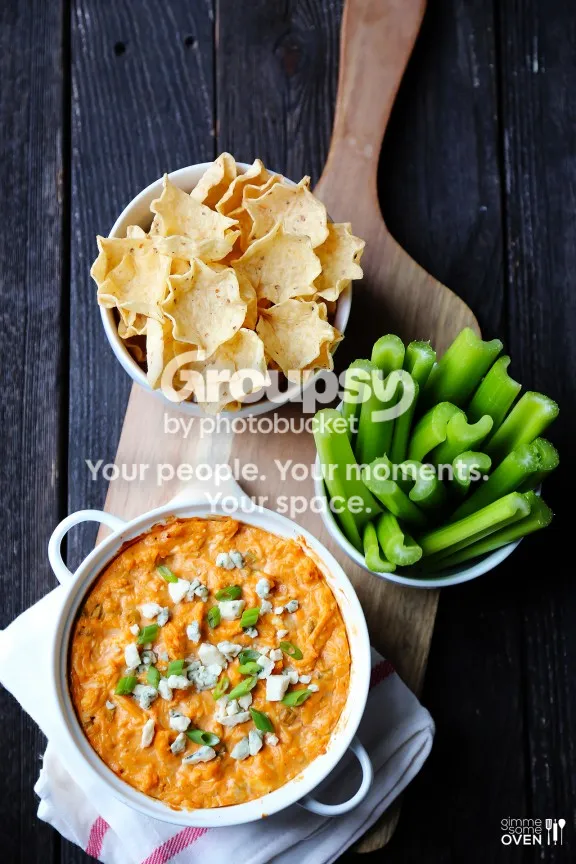 Skinny Buffalo Chicken Dip Recipe (Printable/Recipe Card)
