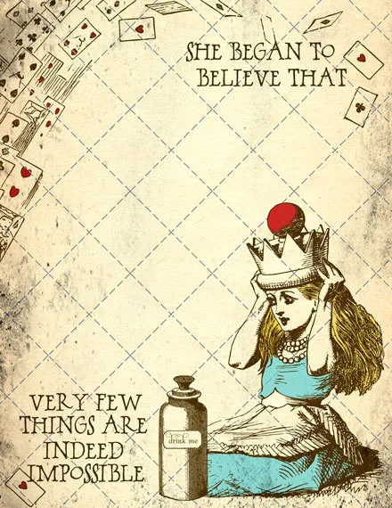 Alice in Wonderland printable page - Popstock Etsy