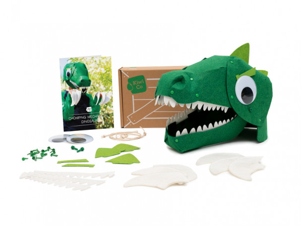 DIY Halloween costume kits from Kiwi Co: Mechanical, chomping dinosaur