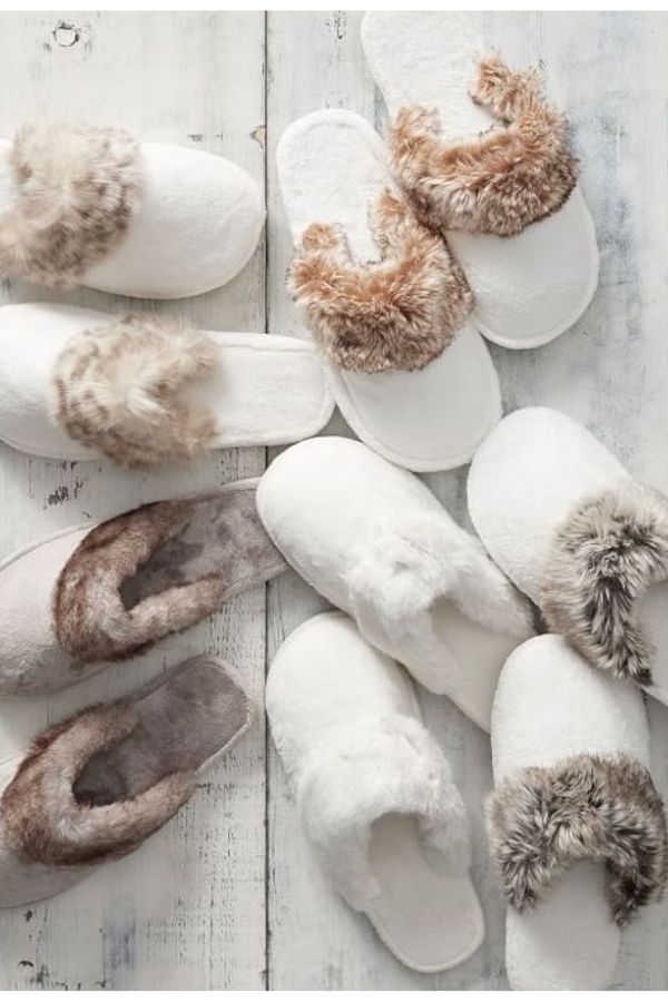 Faux Fur Slippers (Pottery Barn style)