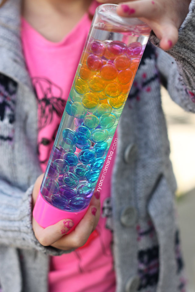 Mom hacks: Make sensory jars from old baby bottles with this tutorial at Ryan and Marsha