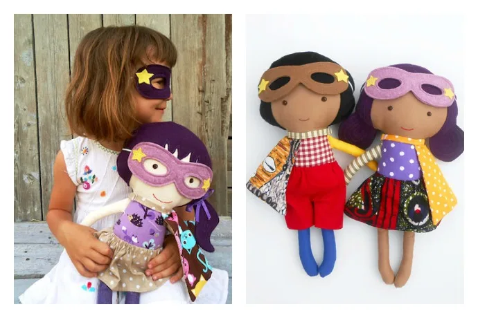 Wonderful handmade superhero dolls for kids with loads of personality. And you can customize them too!