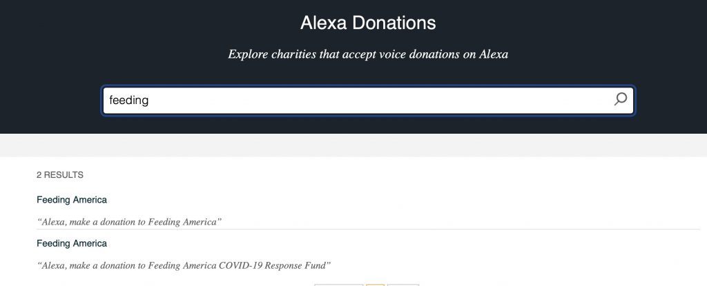 Donate to nearly 400 organizations through Alexa