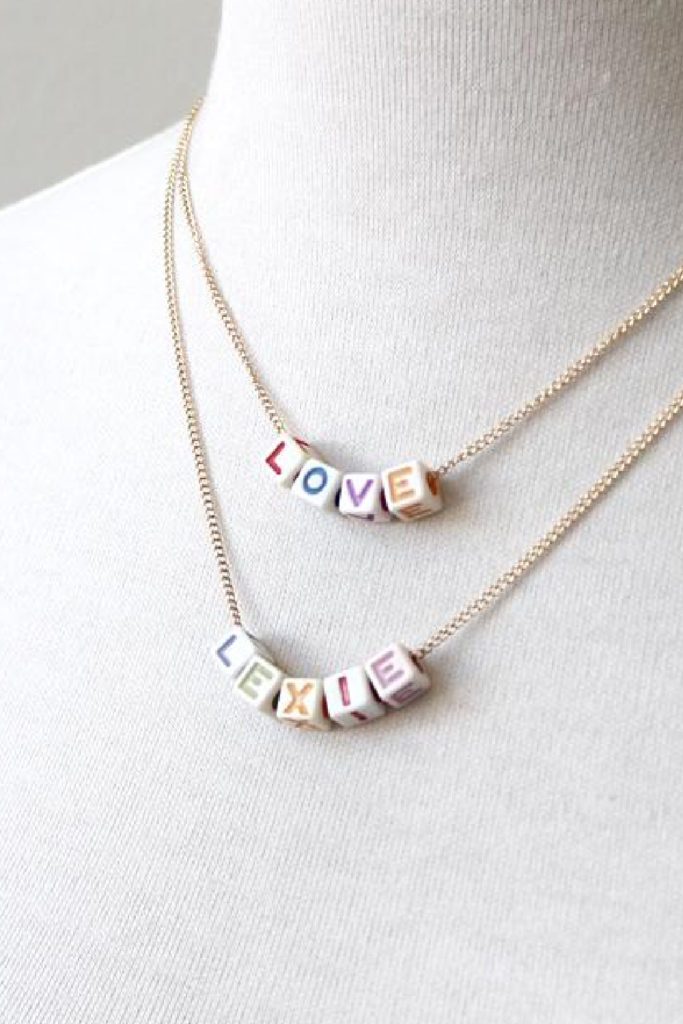 Cool personalized gifts for kids: This alphabet name necklace from artist Peggy Li is a great gift for tweens and teens Cool personalized gifts for kids: This alphabet name necklace from artist Peggy Li is a great gift for tweens and teens