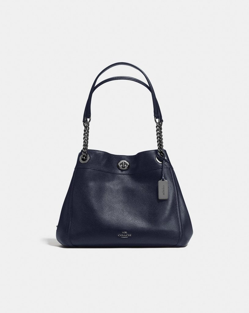 Coach Turnlock Edie Shoulder Bag in the perfect navy