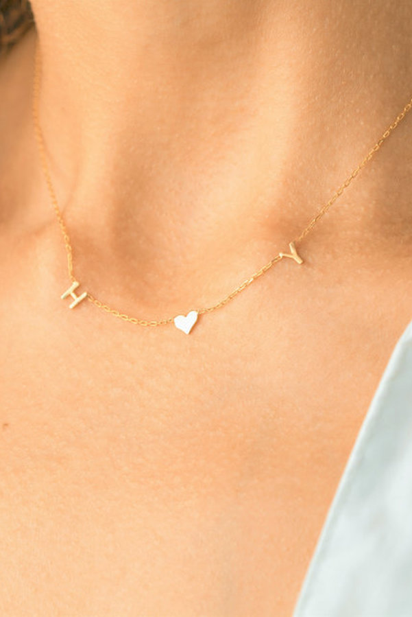 Personalized gifts for Christmas: Custom initials necklace by BELKYmood
