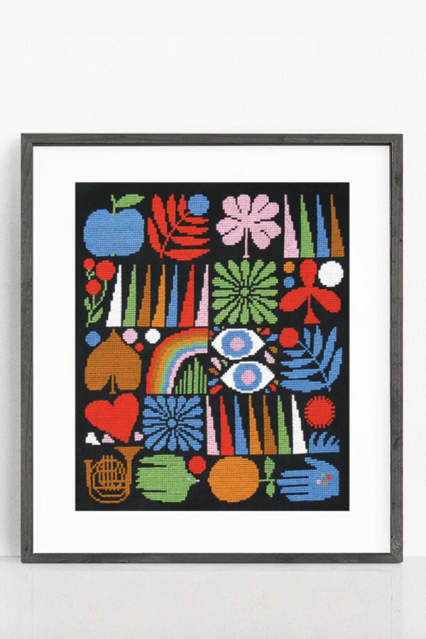 Lisa Congdon Joyful Grid Cross Stitch Kit (Subversive Cross-Stitch)