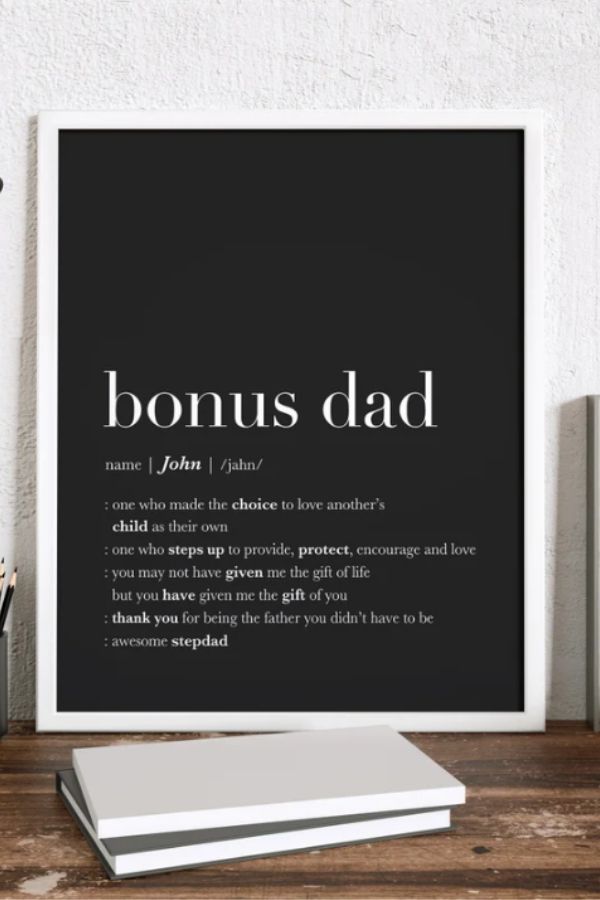 Personalized 'Bonus Dad' Artwork (Instant Download/Print)