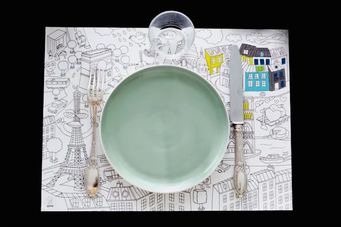 OMY makes awesome pads of color-your-own placemats for kids