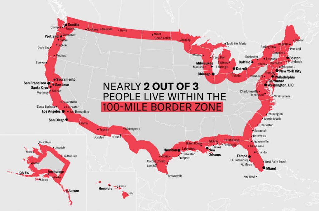 A tip sheet from the ACLU with your rights in the US border zone A tip sheet from the ACLU with your rights in the US border zone