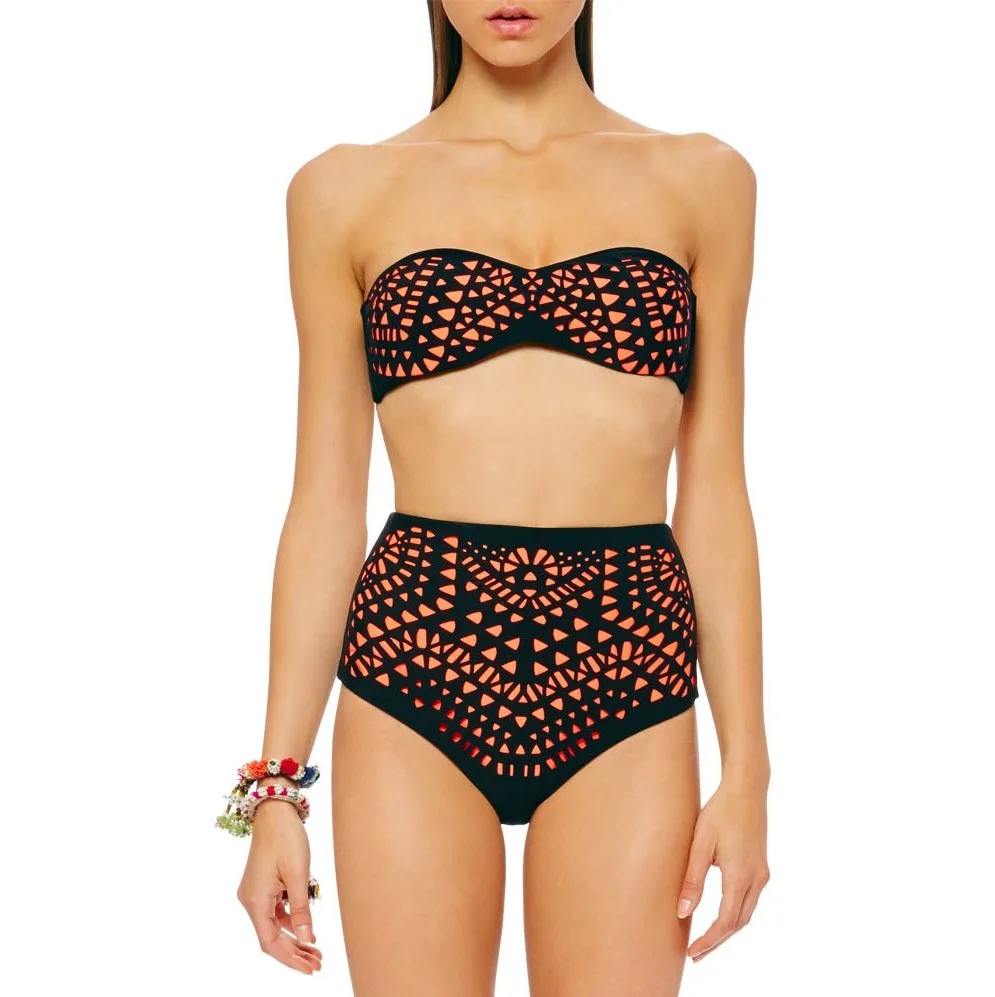 Mara Hoffman bandeau high-waisted bikini