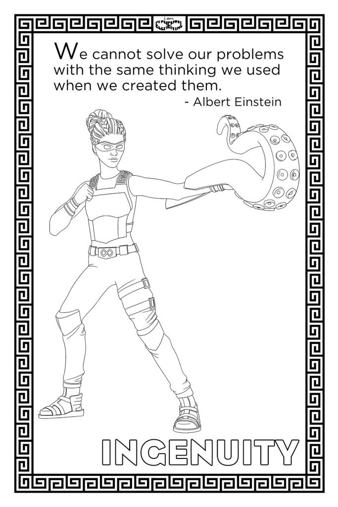I Am Elemental Ingenuity coloring page from their new workbook, with 100% of proceeds in November supporting a fantastic military family non-profit | read more: mompicksprod.wpengine.com I Am Elemental Ingenuity coloring page from their new workbook, with 100% of proceeds in November supporting a fantastic military family non-profit | read more: mompicksprod.wpengine.com