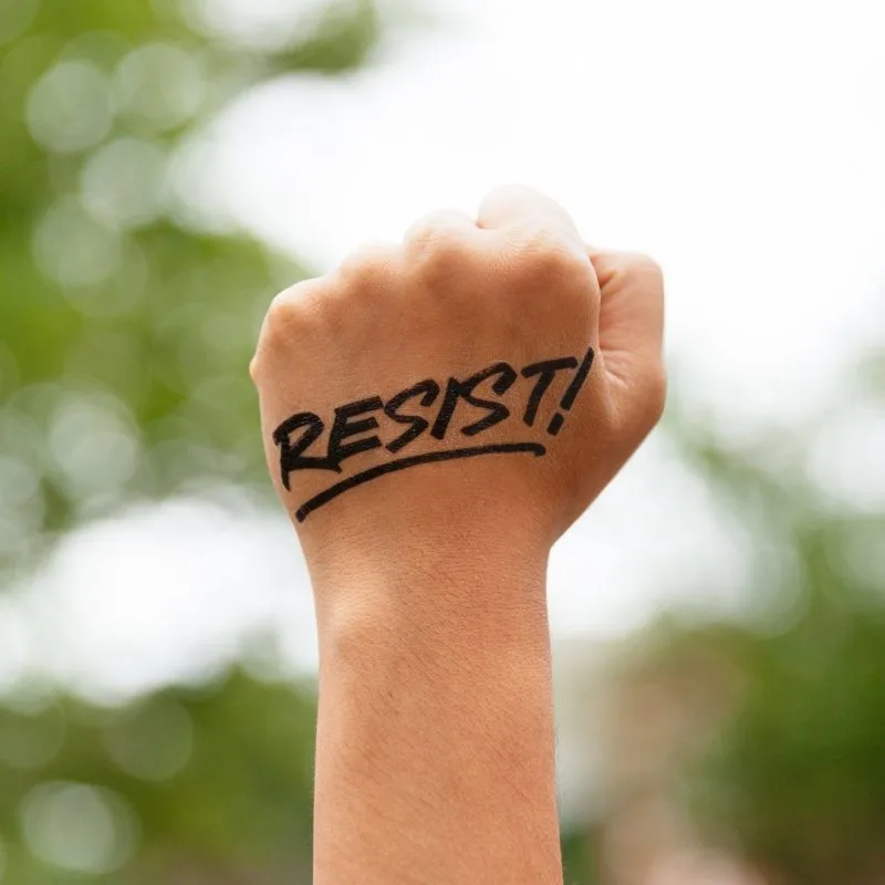 Political tattoos at Tattly: Resist tattoo by Arianna Orland