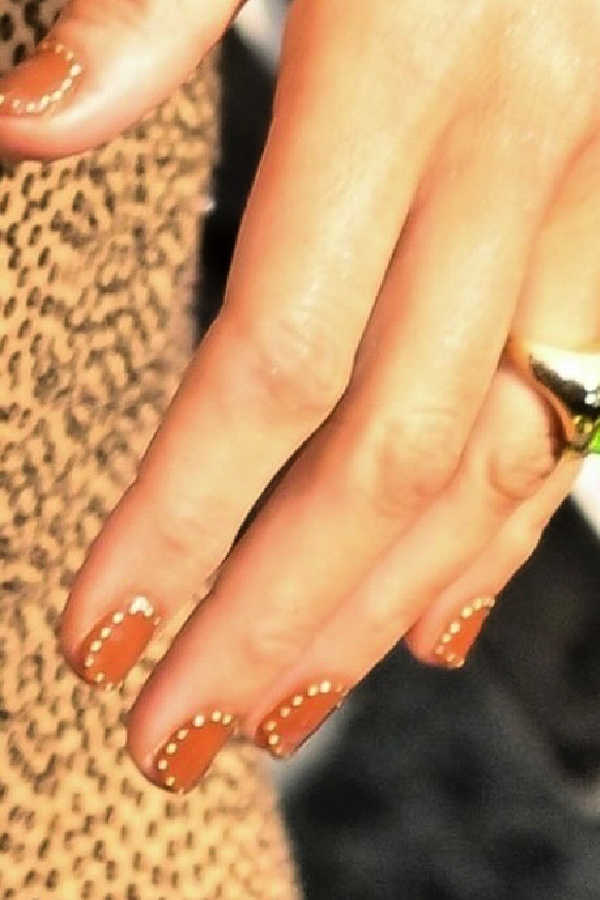 Fall nail trends: Studded leather created by Elle Gerstein for Blake Lively at NYFW fall 2023 Fall nail trends: Studded leather created by Elle Gerstein for Blake Lively at NYFW fall 2023