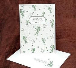Ceci New York Custom Letterpress Baby Announcements