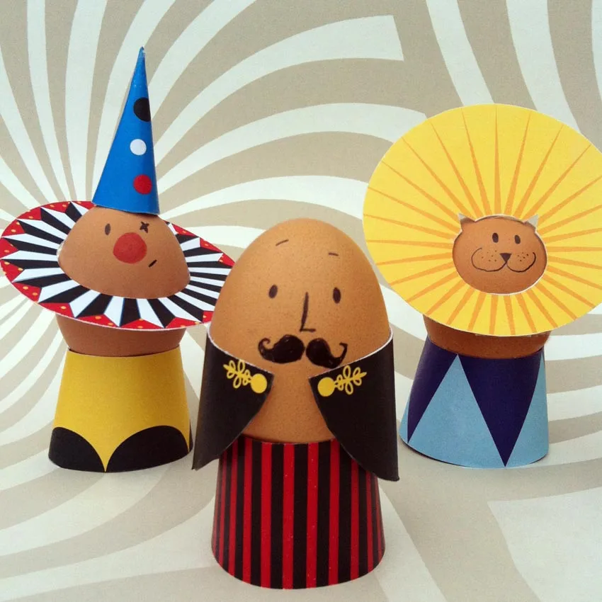 Easter egg decorating printables: Circus egg printables by Sew Yeah