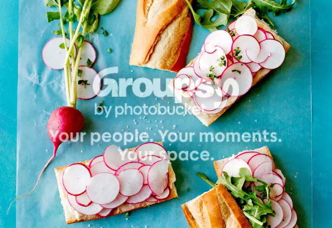 Radish Sandwich with Butter & Salt Recipe Print