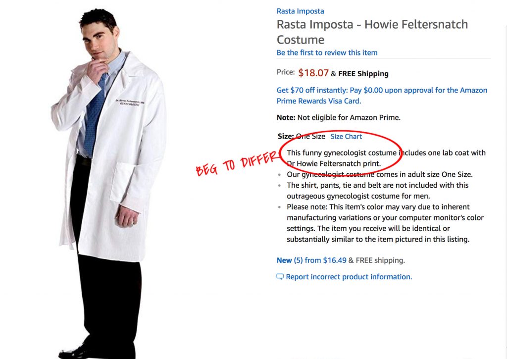 Sexual predator doctor Halloween costumes = not funny Sexual predator doctor Halloween costumes = not funny