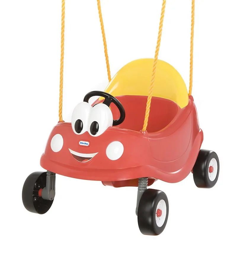 Cool backyard swings for kids: Classic Cozy Coupe swing, aww!