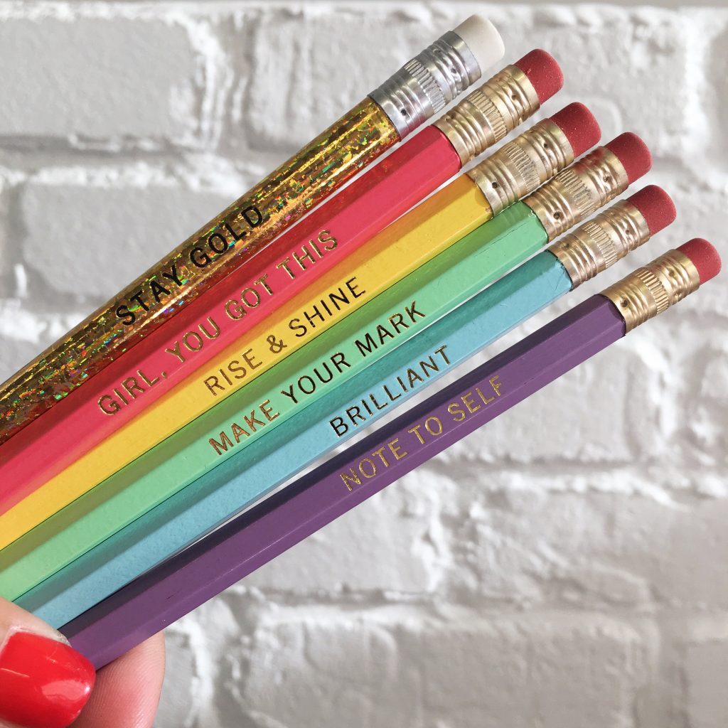Motivational Engraved Pencils (Wildflower & Co)