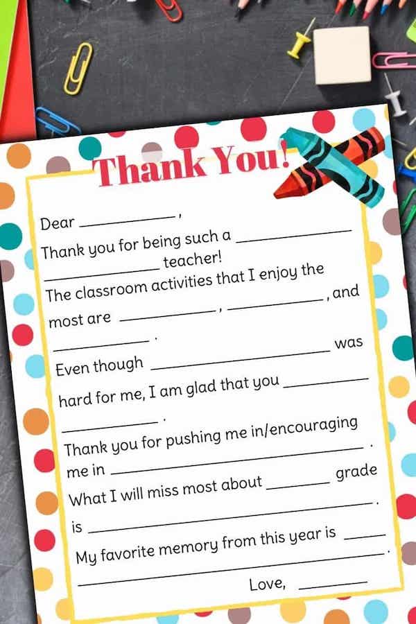 The Savvy Sparrow Fill-in-the-Blank Teacher Appreciation Note (Free Download)