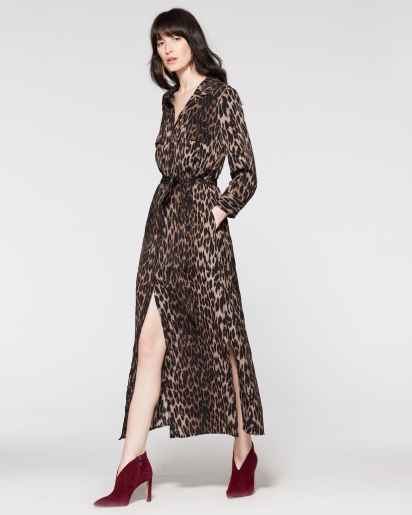 Vince Camuto Long Belted Shirt Dress (animal print)