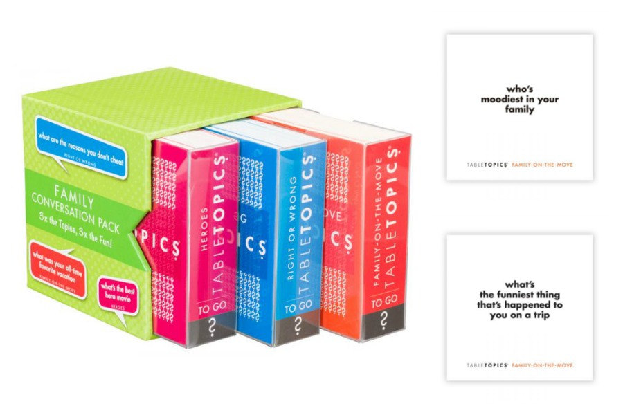 Table Topics: A great way to pass time in the car with kids Table Topics: A great way to pass time in the car with kids