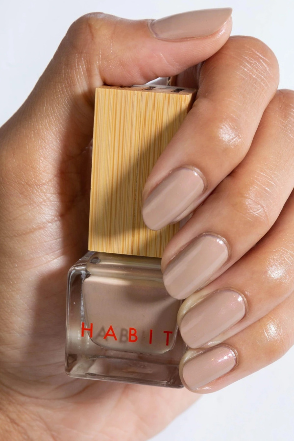 Spring 2022 Nail Trends: Habit Non-Toxic + Vegan Nail Polish in 01 Belle de Jour 