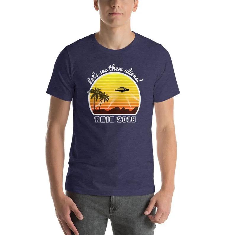Area 51 t-shirts: Raid Meme, tropical style