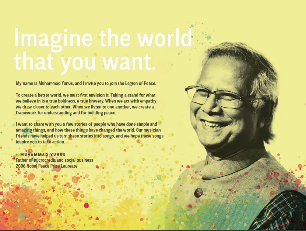 The new Legion of Peace album from Lori Henriques and Muhummad Yunus offers a jazzy, wonderful salute to Nobel Laureates and the messages of kindness, hope and power they represent