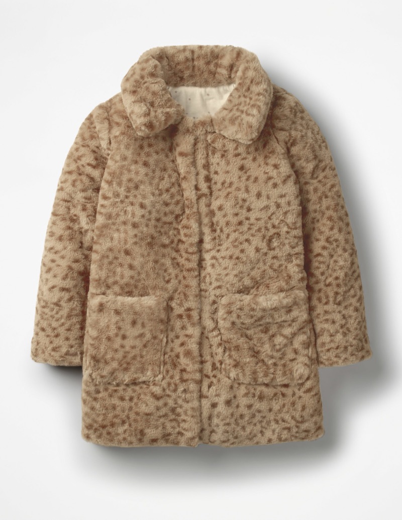 Stylish winter coats for girls: Boxy leopard print at Boden