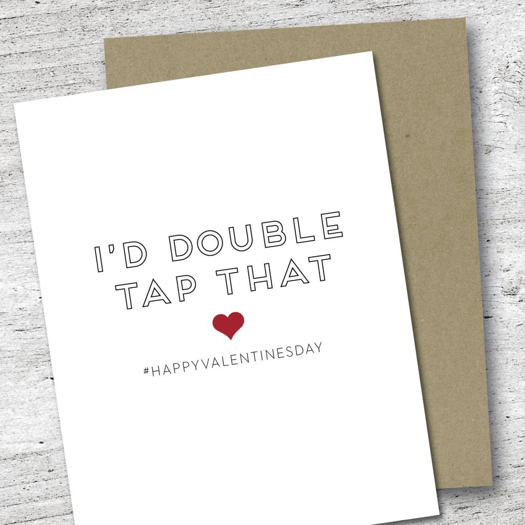 Funny Valentine's Day cards | Double Tap card by Red Headed Step Child Co