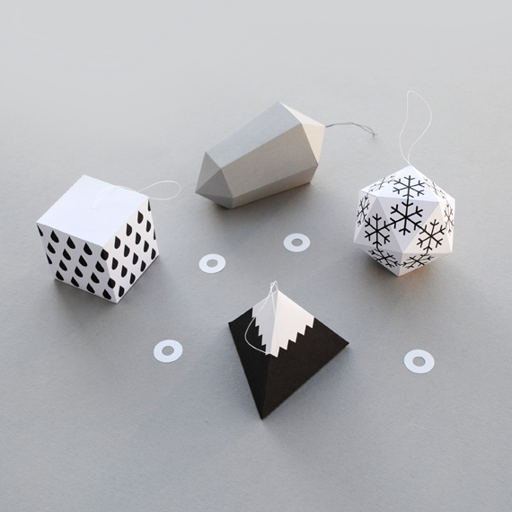 Origami ornaments: Modern Christmas Ornaments | Minie Co. Paper