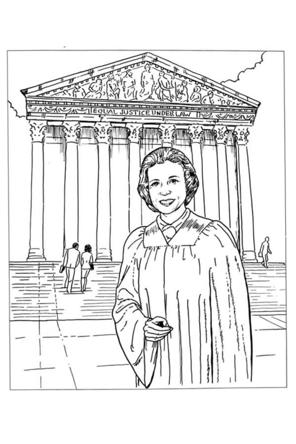 National Women's History Month coloring pages: Justice Sandra Day O'Connor | Dover Publications