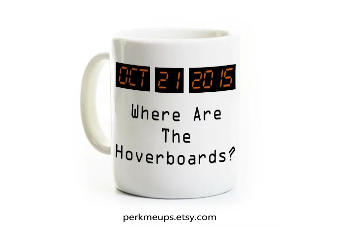 Back to the Future coffee mug from Perk Me Ups on Etsy