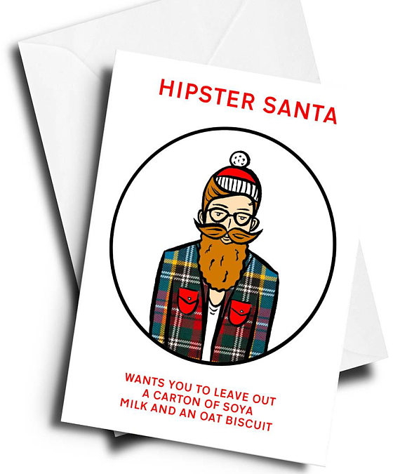 Funniest Christmas cards: Hipster Santa