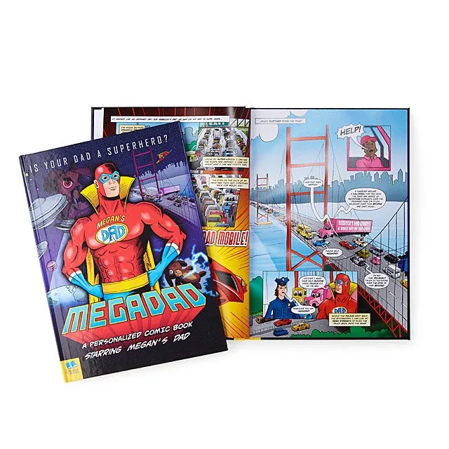 Unique gifts for dads who have everything: Custom megadad personalized comic book